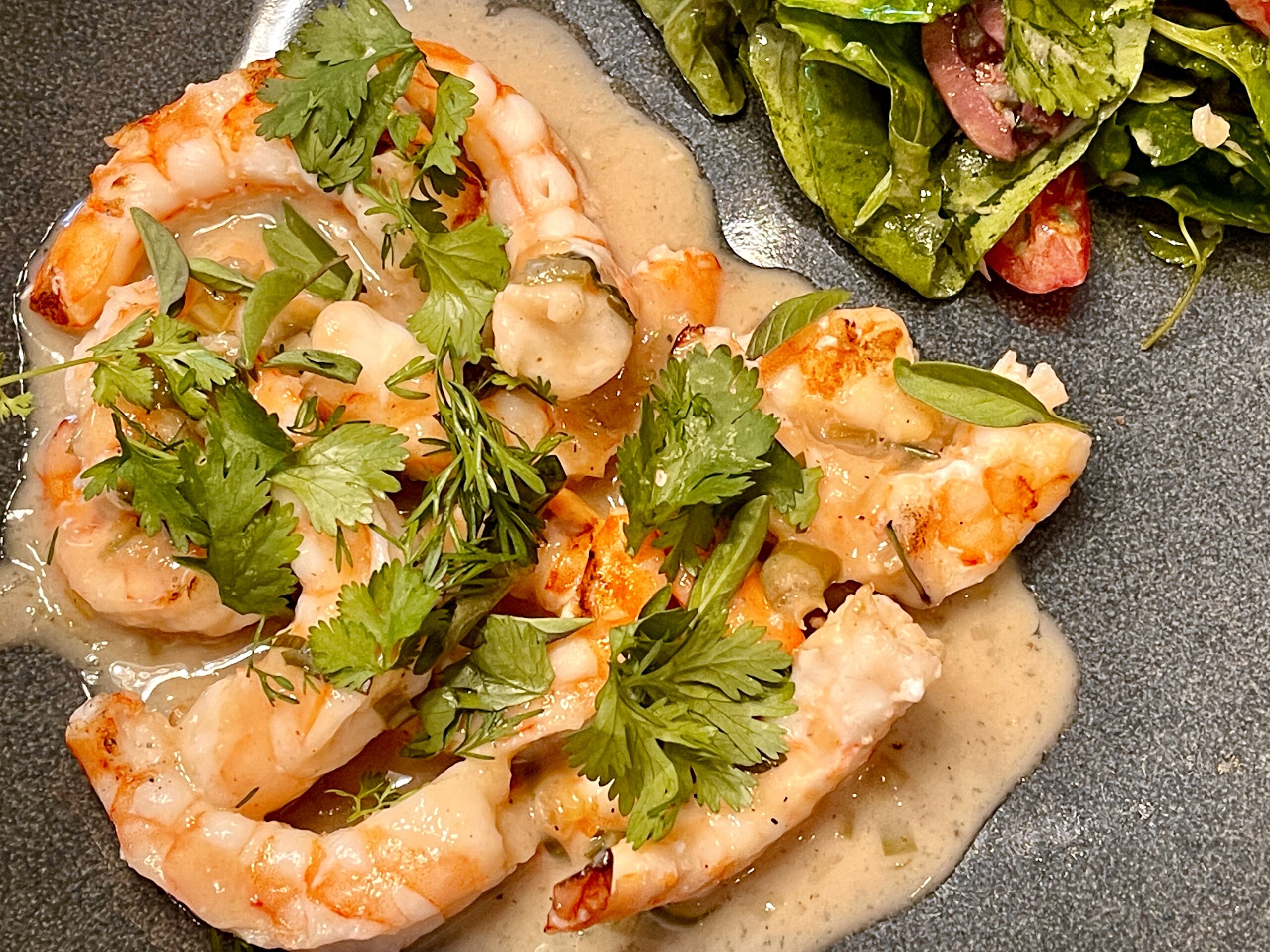 Grilled Shrimp with Coconut Scallion Sauce